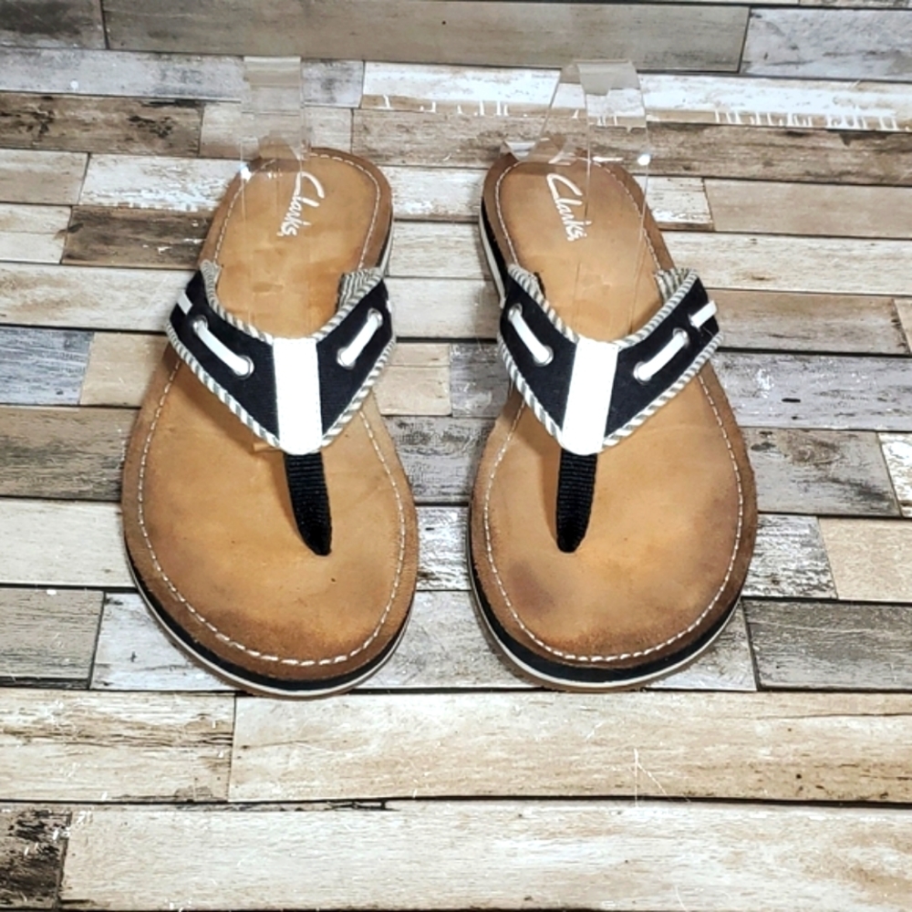 Nautical Clarks Flip Flops